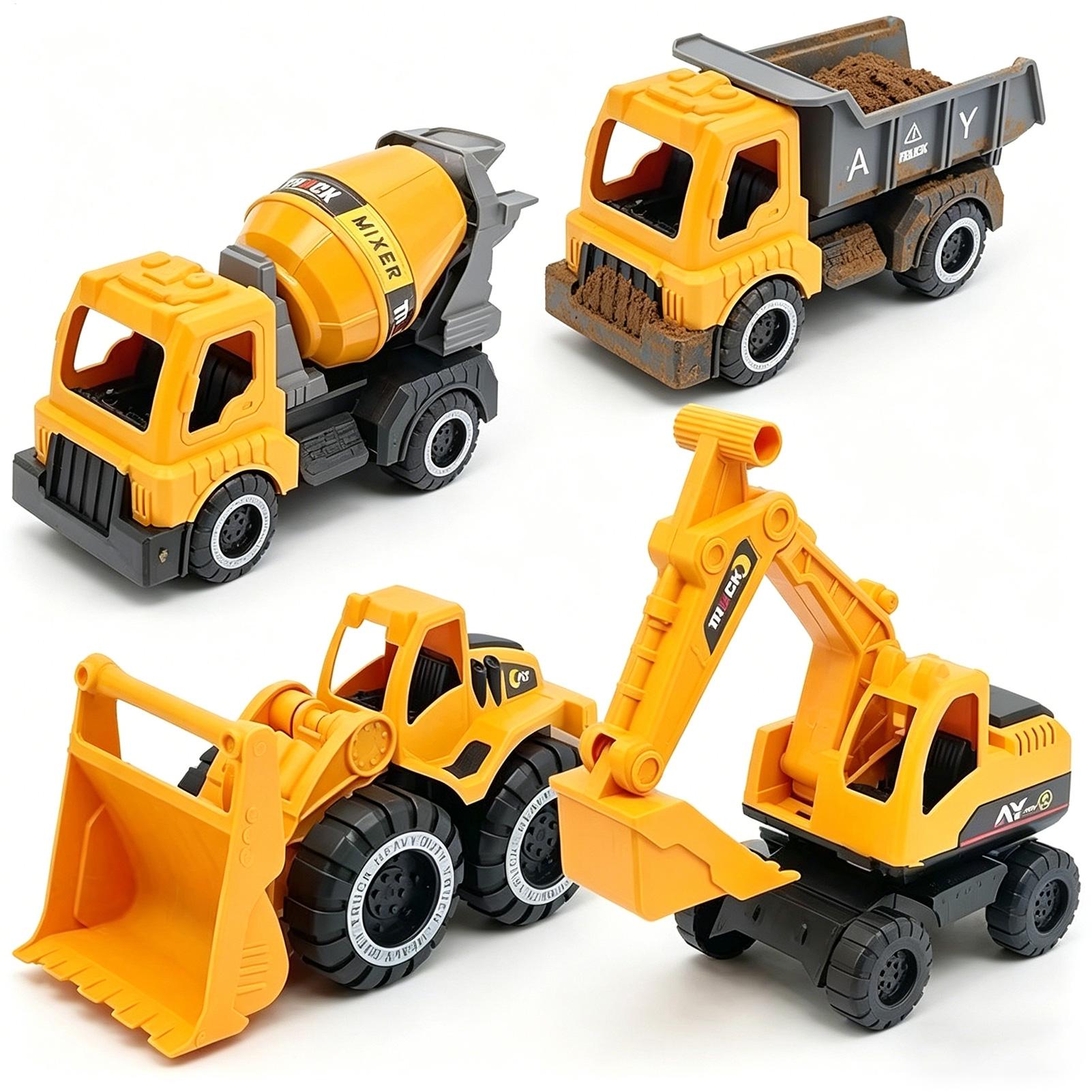 Kinetic Sand Mold - Bouwtrucks met graafmachine Kleine strand speelgoedauto's