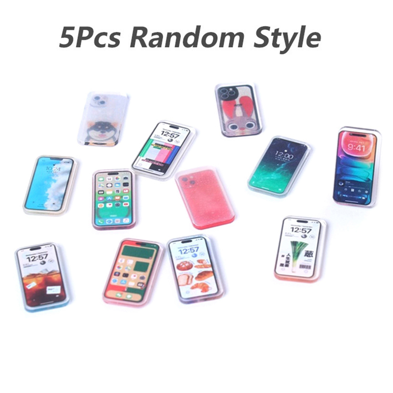 Kids Toys Smartphone - ⑧ 5 stuks 1:12 poppenhuis miniatuur