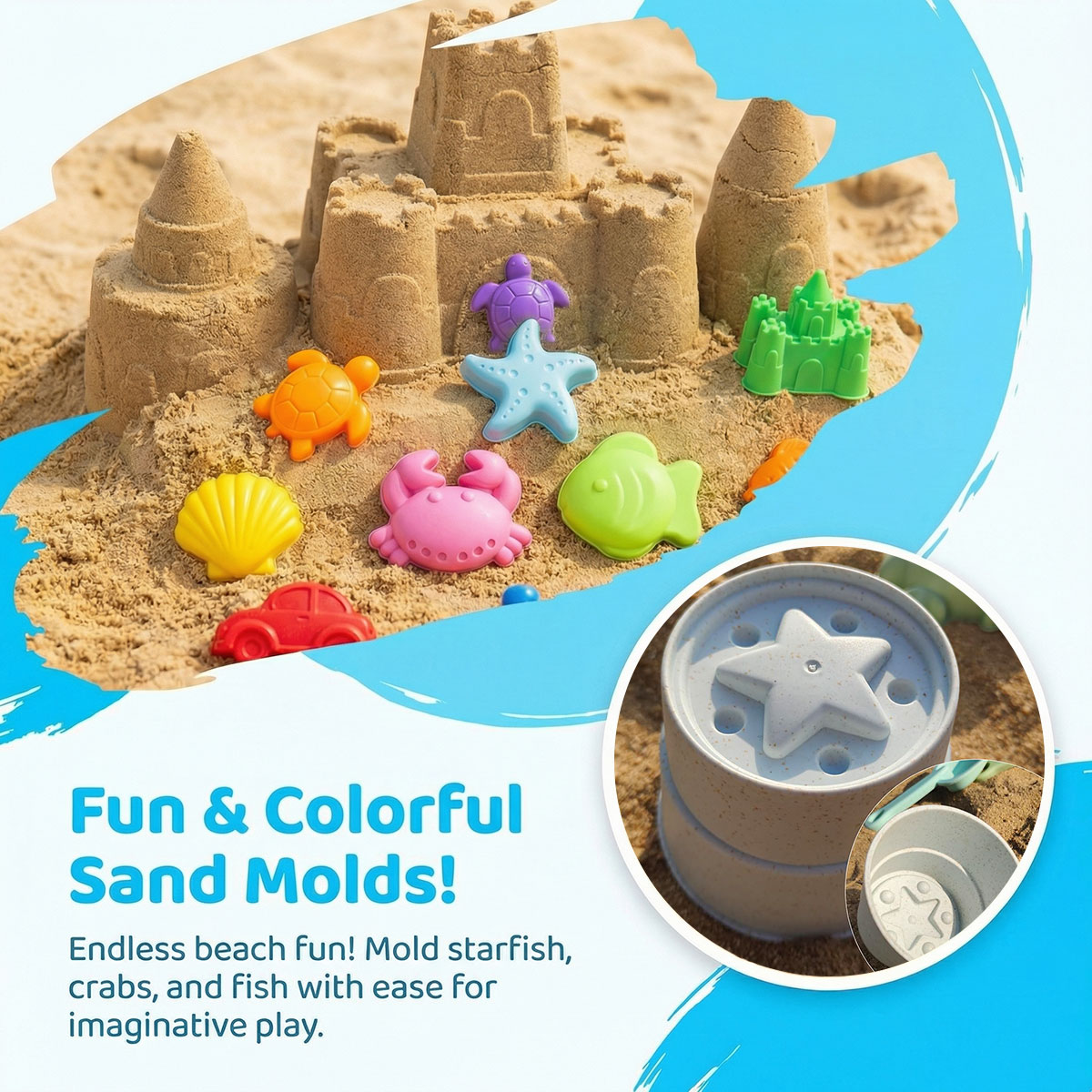 Kinetic Sand Mold - Kleine creatieve strandvormenset Kinderen spelen met