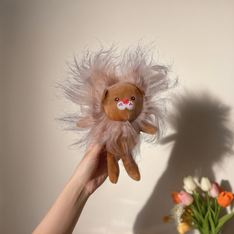 Kids Quirky Toys - Eigenzinnige kleine leeuw pluche pop sleutelhanger