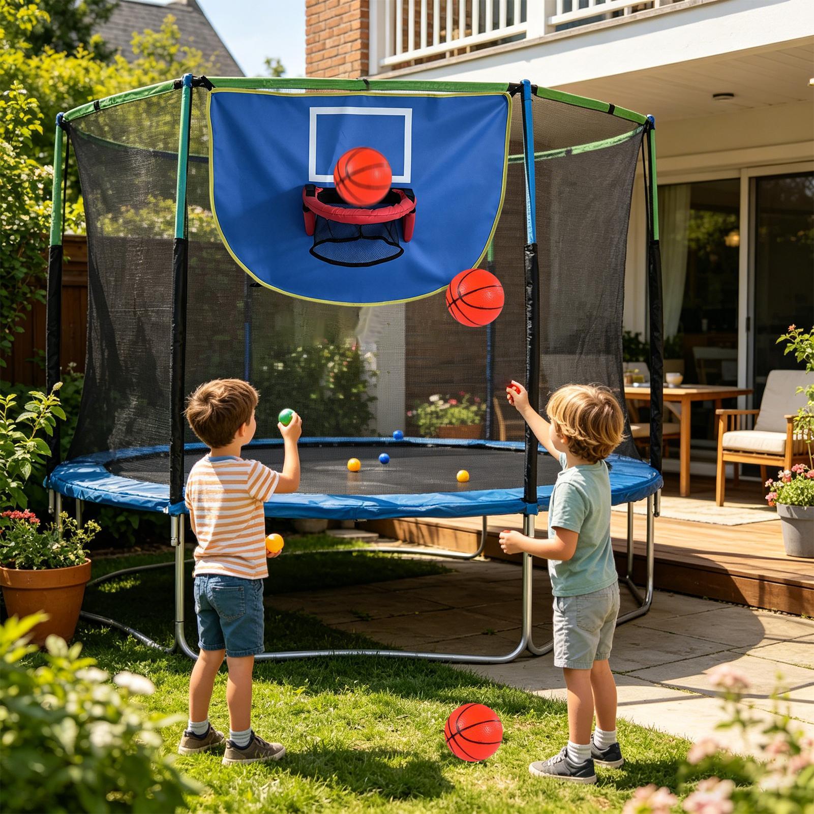 Basketball Hoop Kids Indoor - Trampolinebasketbalring met pomp & 3 ballen,