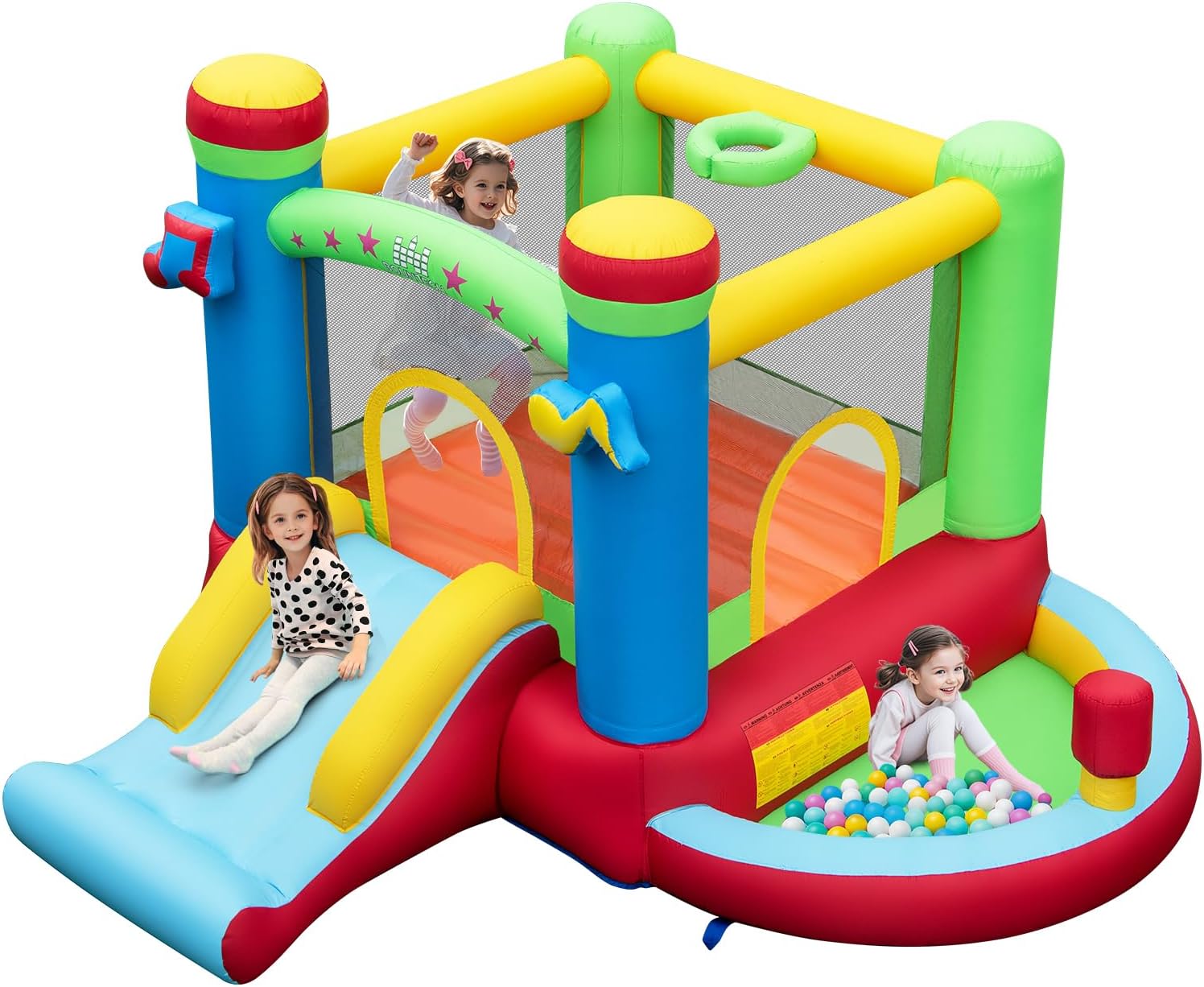 Basketball Hoop Kids Indoor - Opblaasbare springkasteel met ballenbak, springkasteel voor