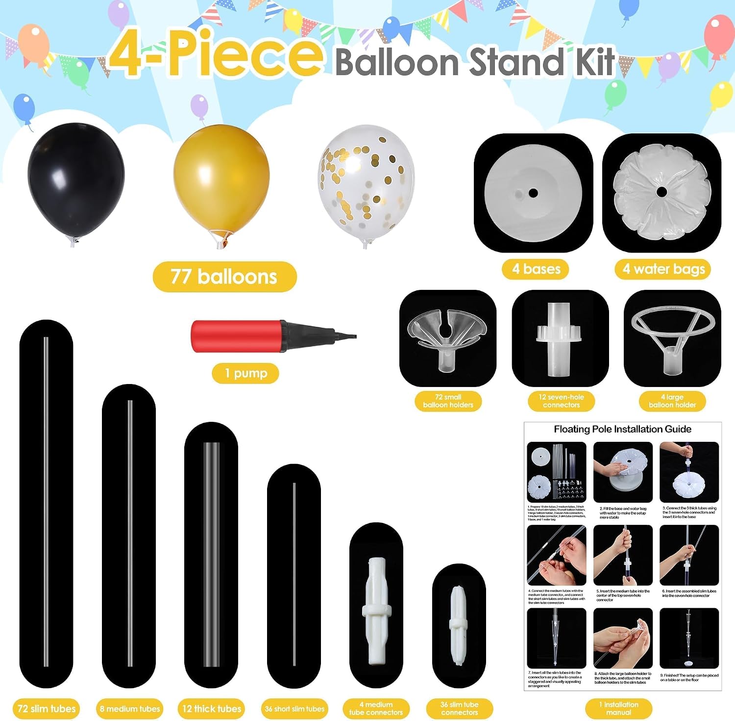 Aneco 4-delige set zwarte en g - Water Balloon Set recensie en prijs