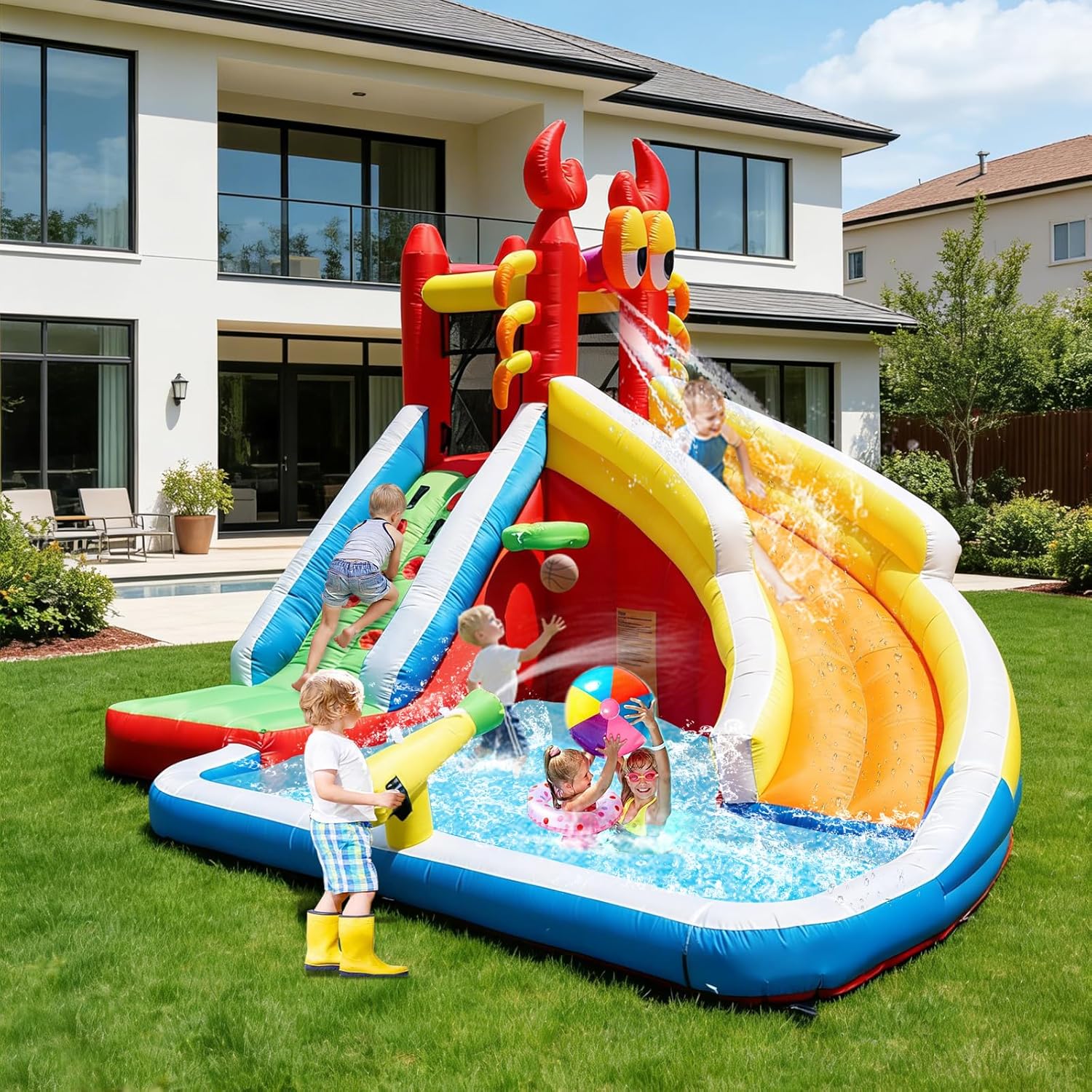 Grote opblaasbare springkastee - Basketball Hoop Kids Indoor recensie en prijs