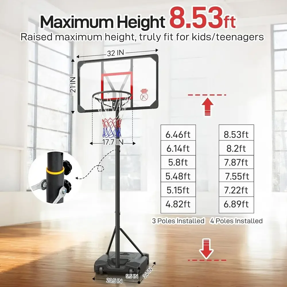 Verstelbare hoogte, draagbare  - Basketball Hoop Kids Indoor recensie en prijs